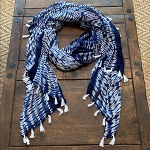 Tie die scarf/wrap/sarong with fringe